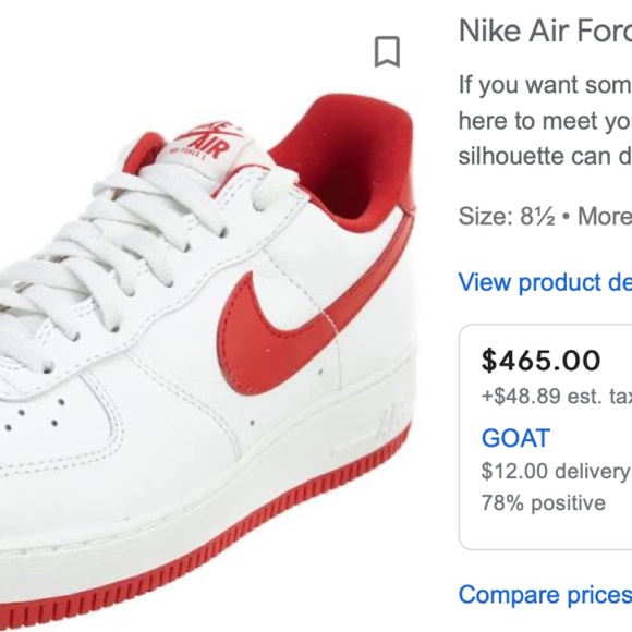 Nike  AF 1 Low Retro Summit White /University Red - Picture 6 of 12